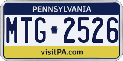 PA license plate MTG2526
