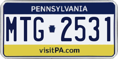 PA license plate MTG2531