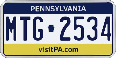 PA license plate MTG2534
