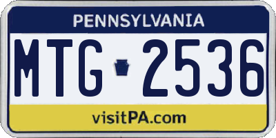 PA license plate MTG2536