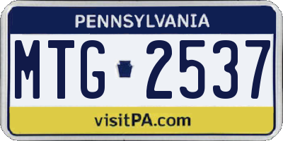 PA license plate MTG2537