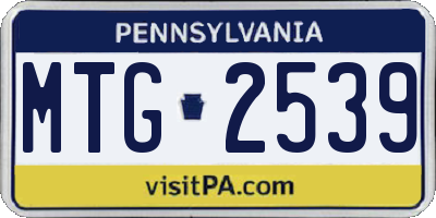 PA license plate MTG2539