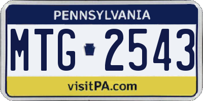 PA license plate MTG2543
