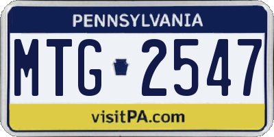 PA license plate MTG2547
