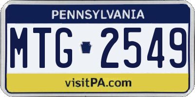 PA license plate MTG2549