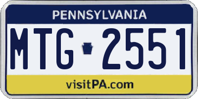 PA license plate MTG2551
