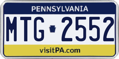 PA license plate MTG2552