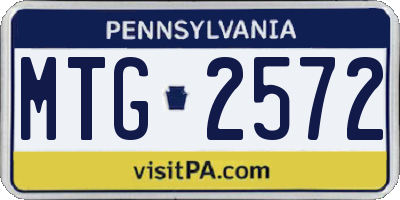 PA license plate MTG2572