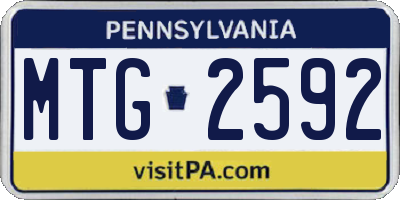 PA license plate MTG2592