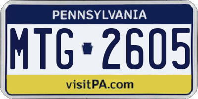 PA license plate MTG2605