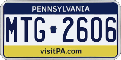 PA license plate MTG2606