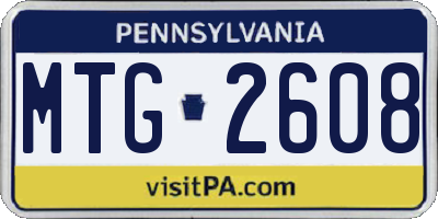 PA license plate MTG2608