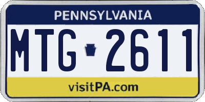 PA license plate MTG2611