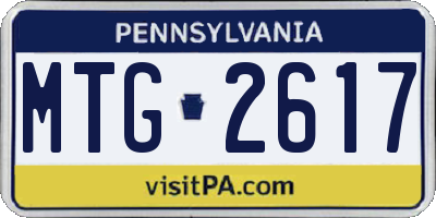 PA license plate MTG2617