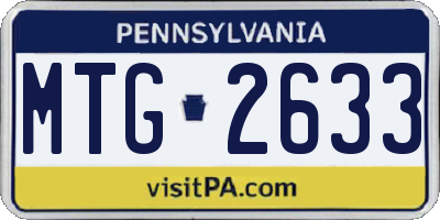 PA license plate MTG2633