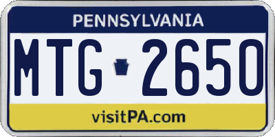 PA license plate MTG2650