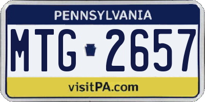 PA license plate MTG2657