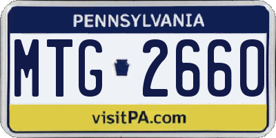 PA license plate MTG2660