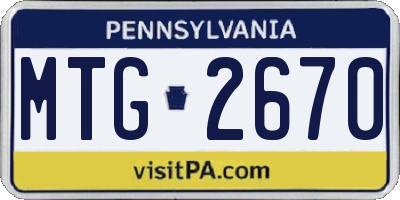 PA license plate MTG2670