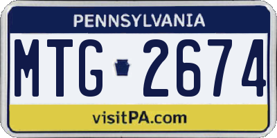 PA license plate MTG2674