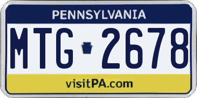 PA license plate MTG2678