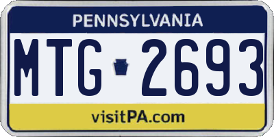 PA license plate MTG2693