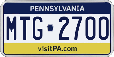 PA license plate MTG2700