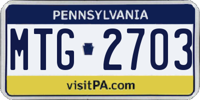 PA license plate MTG2703