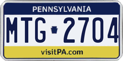 PA license plate MTG2704