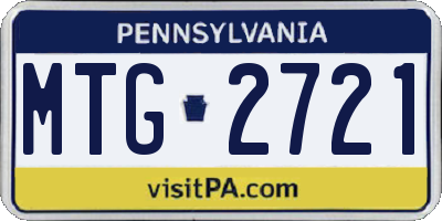 PA license plate MTG2721