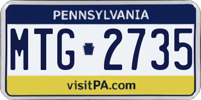 PA license plate MTG2735