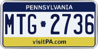 PA license plate MTG2736