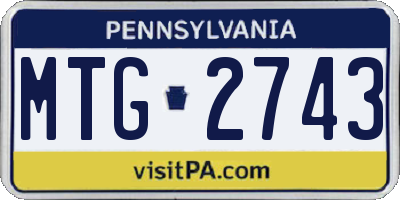 PA license plate MTG2743