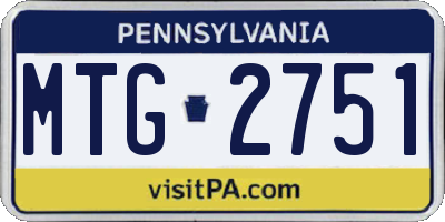 PA license plate MTG2751