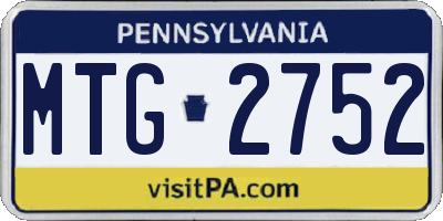 PA license plate MTG2752