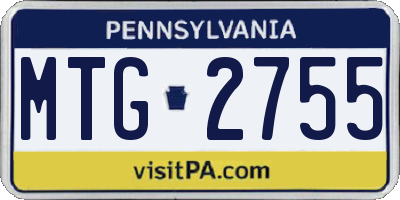 PA license plate MTG2755