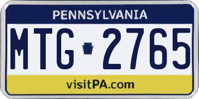 PA license plate MTG2765