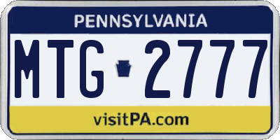 PA license plate MTG2777