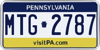 PA license plate MTG2787