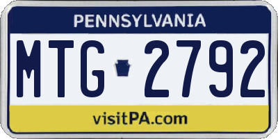 PA license plate MTG2792