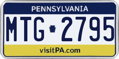 PA license plate MTG2795