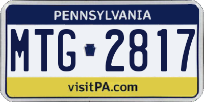 PA license plate MTG2817