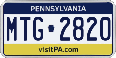 PA license plate MTG2820