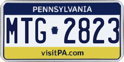 PA license plate MTG2823