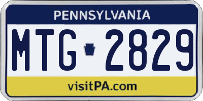 PA license plate MTG2829
