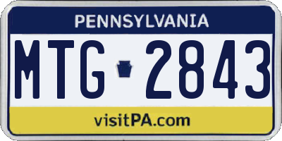 PA license plate MTG2843