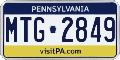 PA license plate MTG2849
