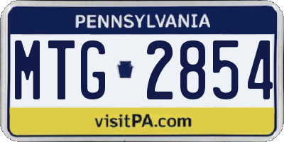 PA license plate MTG2854