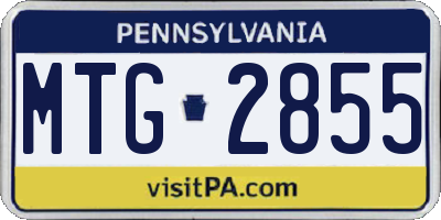 PA license plate MTG2855