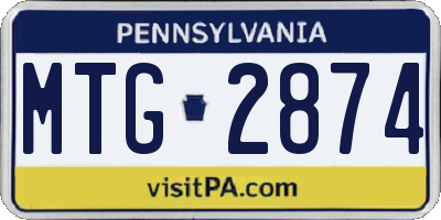 PA license plate MTG2874